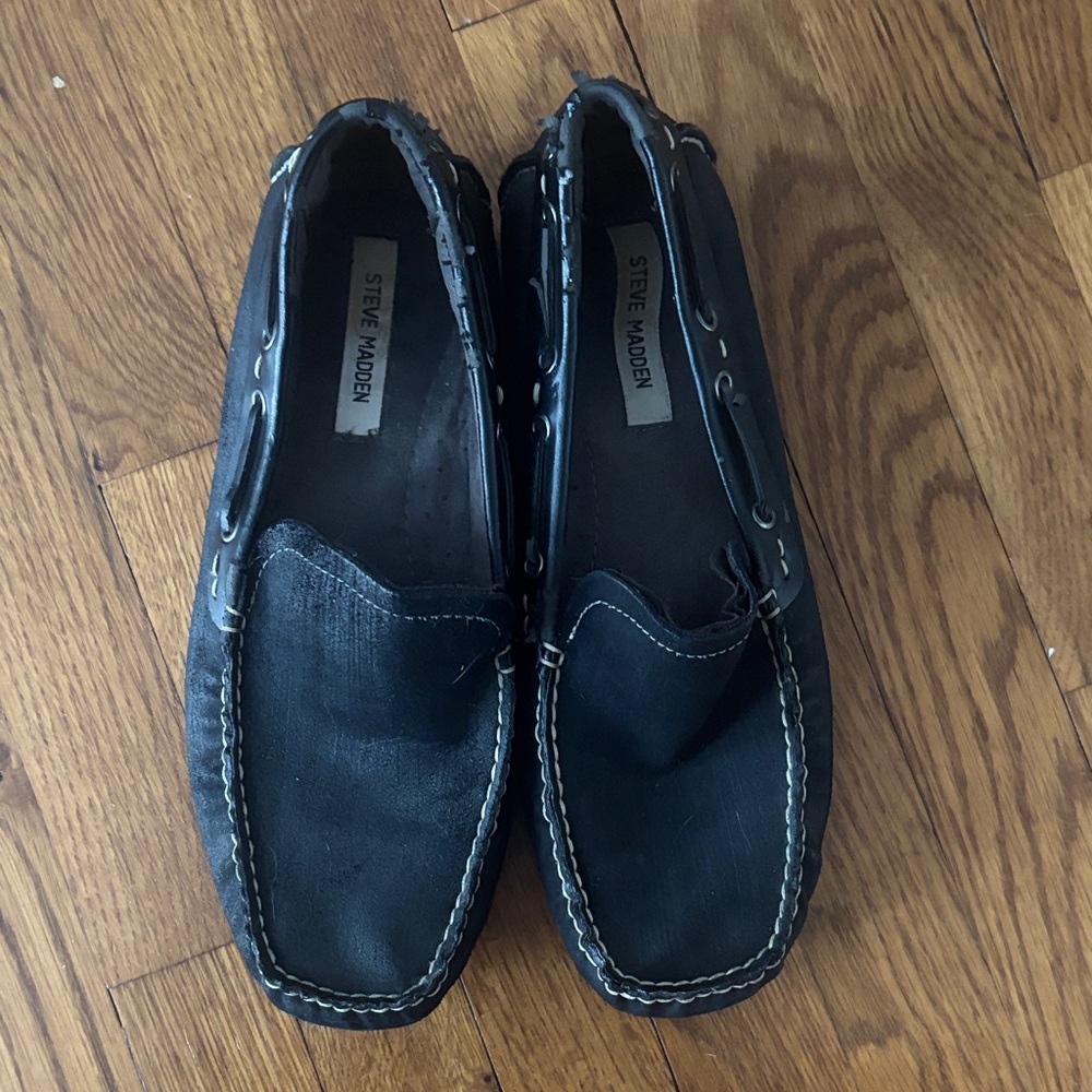Steve Madden Dark Black Men's Driving Loafers